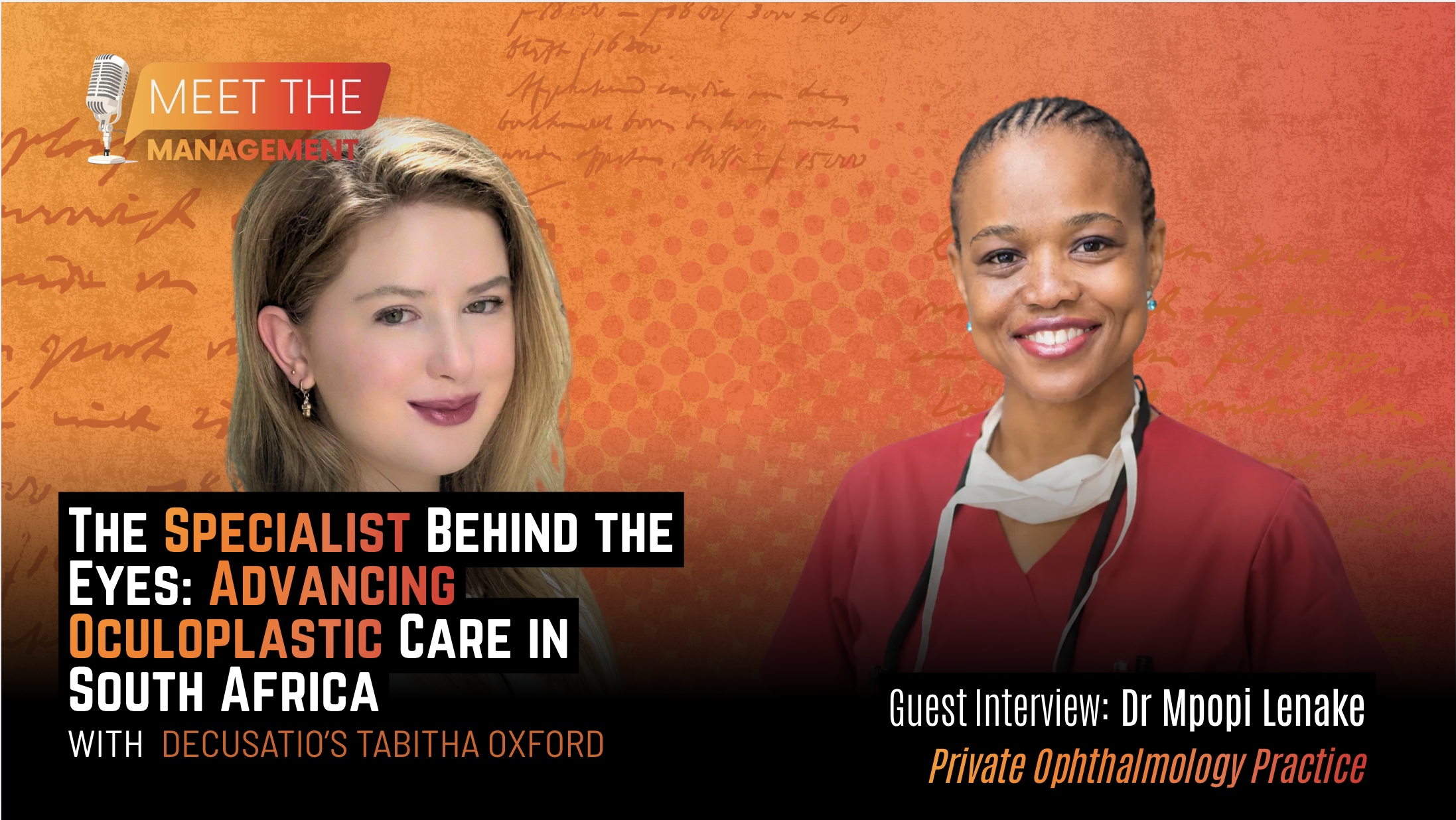 Dr Mpopi Lenake: The Vital Role of Specialist Eye Care in South Africa mtm tabitha&dr mpopi lenake
